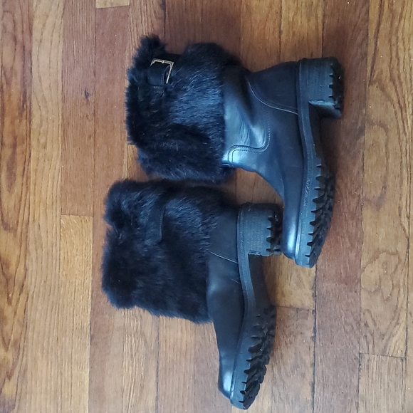 Tory Burch Joni Fur Cuff Moto Boot - Picture 3 of 16